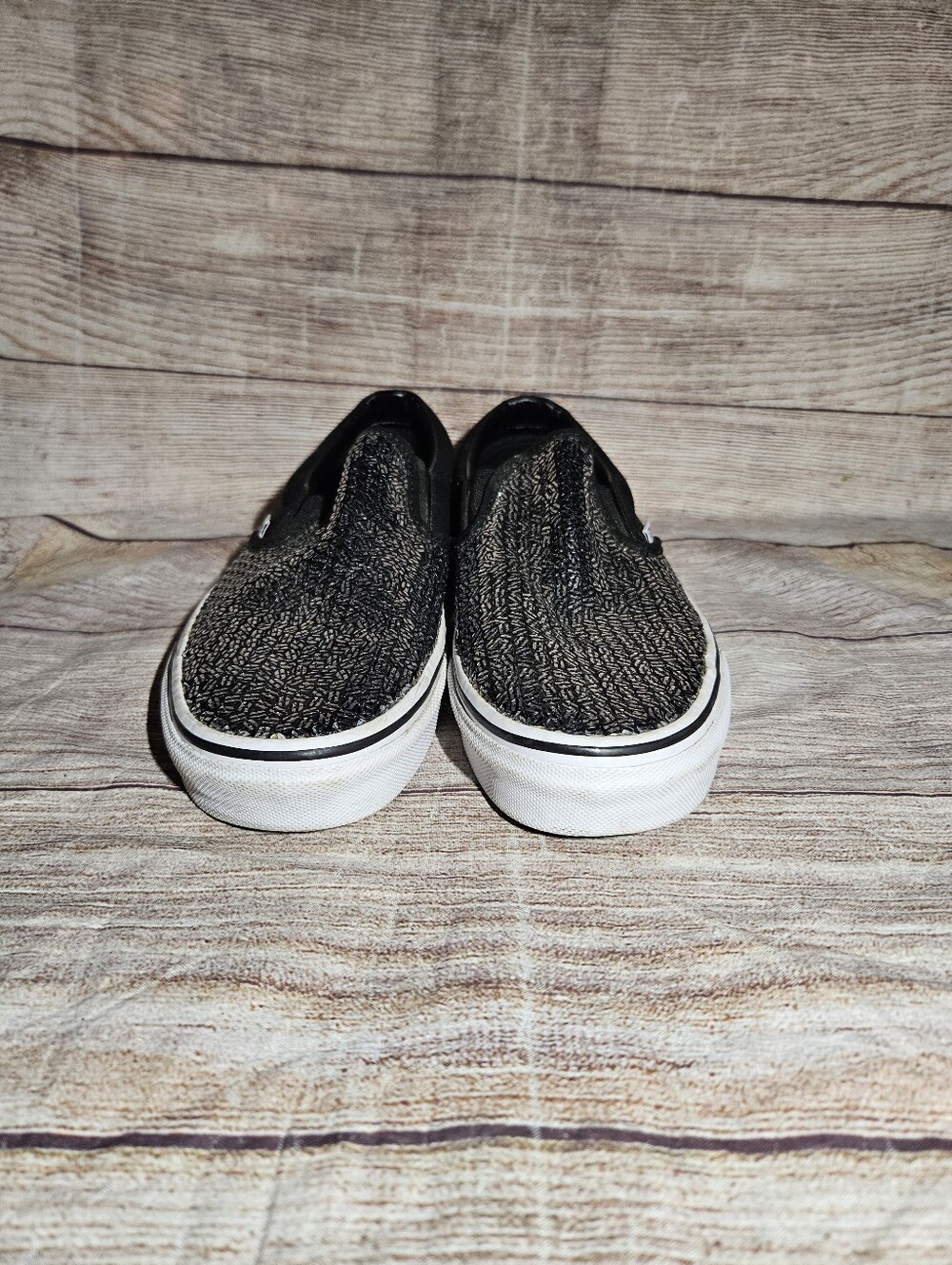 Vans black sequin slip on sneakers - Picture 2 of 9